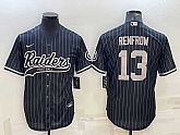 Men's Las Vegas Raiders #13 Hunter Renfrow Black With Patch Cool Base Stitched Baseball Jersey,baseball caps,new era cap wholesale,wholesale hats